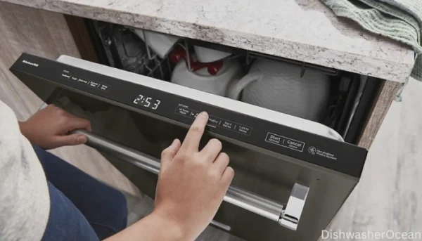 Entering diagnostic mode on the dishwasher.