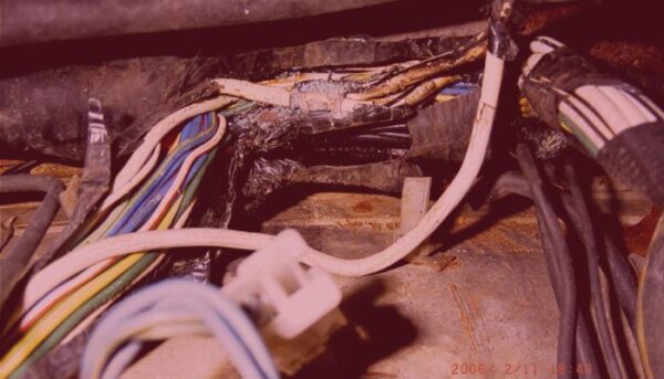 Corroded dishwasher's wires.